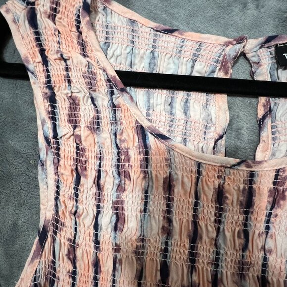 NWOT Torrid Pink Tie Dye Stripe Sleeveless Smocked Babydoll Tank Top Size 1 - Picture 10 of 14